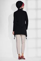 Tesettür giyim SİYAH DEGAJE YAKA TUNİK 4866