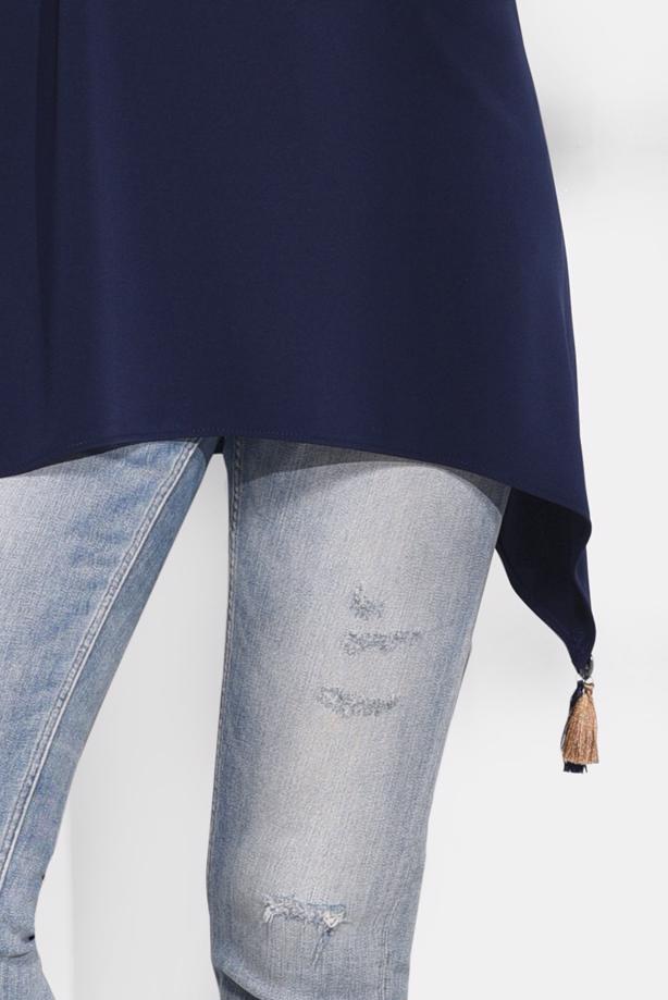 Tesettür giyim  DEGAJE YAKA TUNİK 4866  - TRENDTESETTÜR