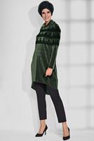 Tesettür giyim HAKİ ŞAL YAKA DANTEL DETAYLI TUNİK 4870