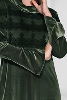 Tesettür giyim HAKİ ŞAL YAKA DANTEL DETAYLI TUNİK 4870