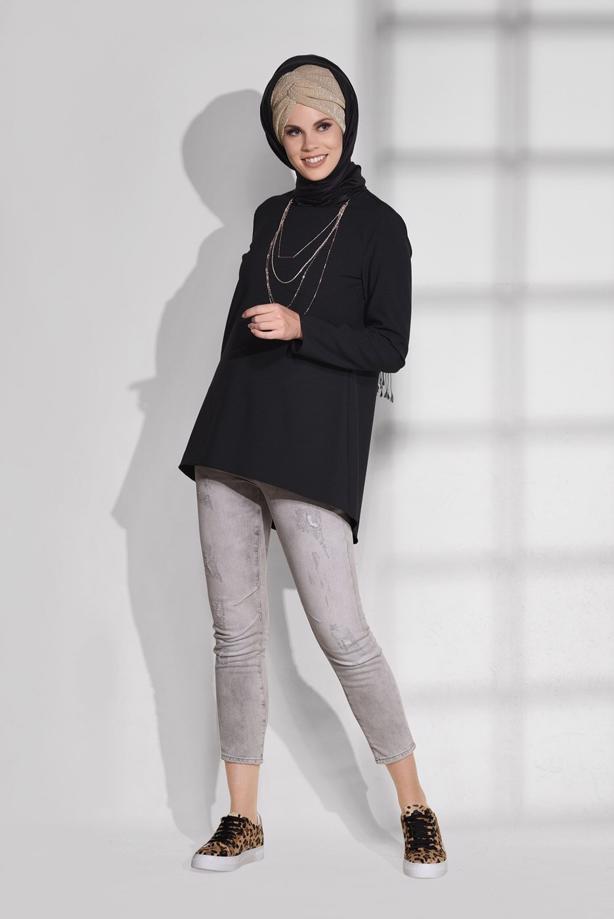 Tesettür giyim  CEP DETAYLI TUNİK 4871  - TRENDTESETTÜR