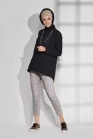 Tesettür giyim SİYAH CEP DETAYLI TUNİK 4871 