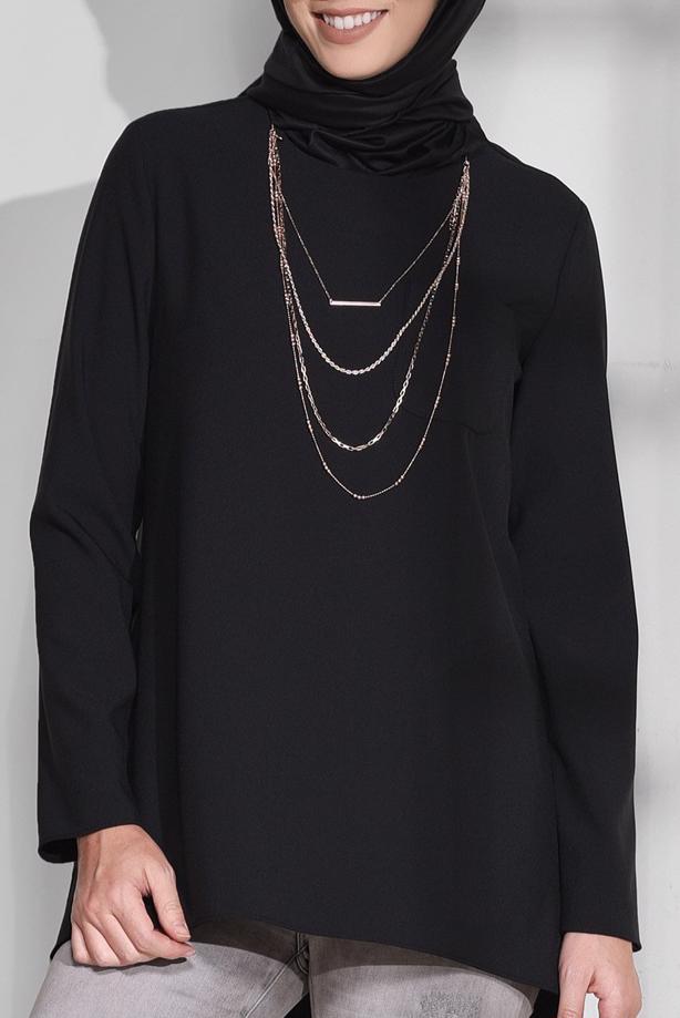 Tesettür giyim  CEP DETAYLI TUNİK 4871  - TRENDTESETTÜR