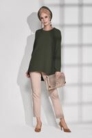 Tesettür giyim HAKİ CEP DETAYLI TUNİK 4871 