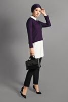 Tesettür giyim MOR İKİLİ GÖRÜNÜMLÜ TUNİK 4907 