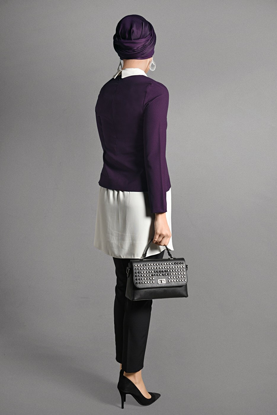 Tesettür giyim MOR İKİLİ GÖRÜNÜMLÜ TUNİK 4907 