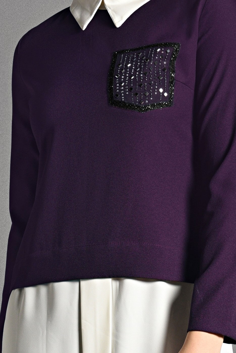 Tesettür giyim MOR İKİLİ GÖRÜNÜMLÜ TUNİK 4907 