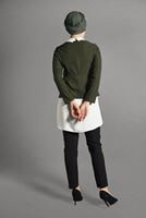 Tesettür giyim HAKİ İKİLİ GÖRÜNÜMLÜ TUNİK 4907 