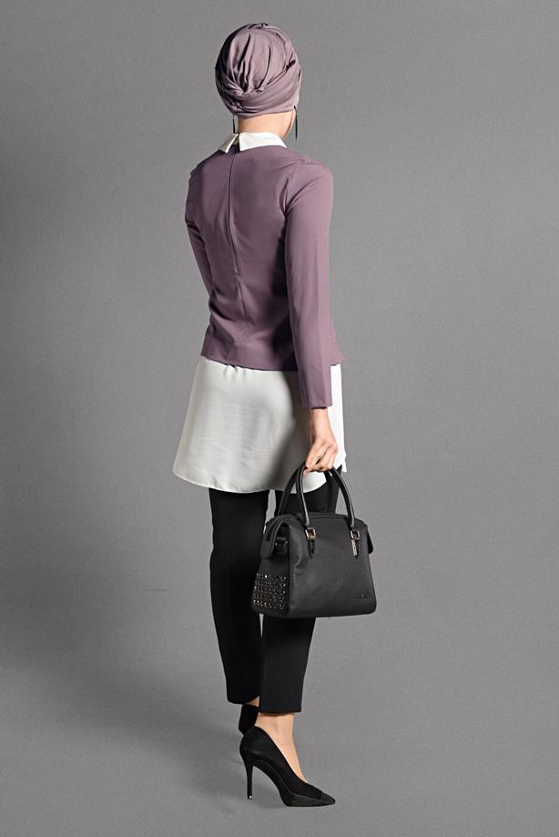 Tesettür giyim  İKİLİ GÖRÜNÜMLÜ TUNİK 4907  - TRENDTESETTÜR