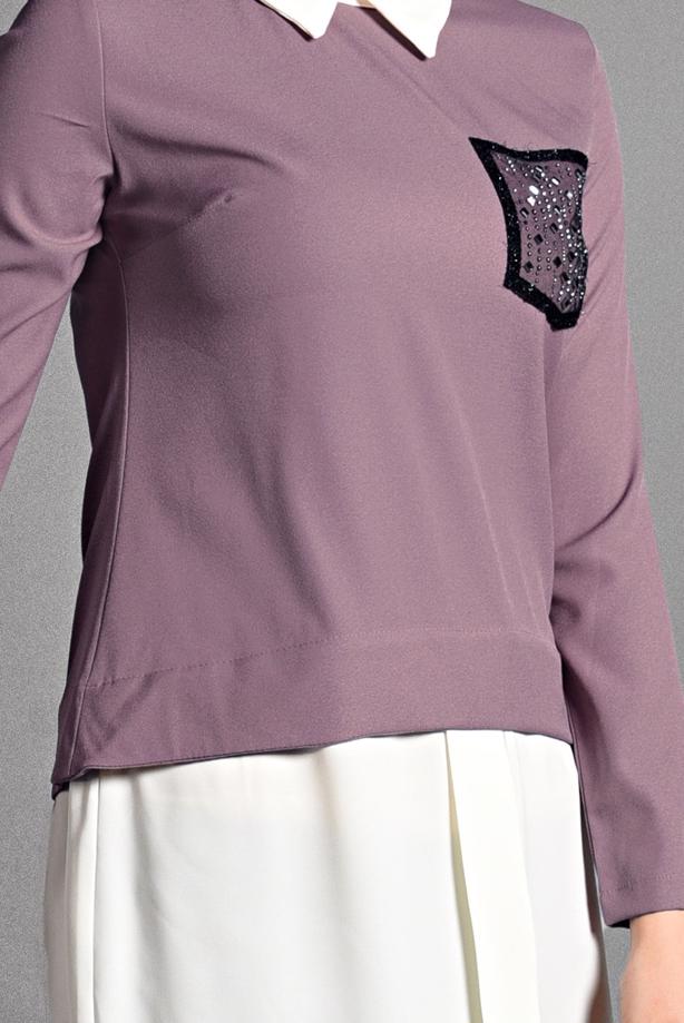 Tesettür giyim  İKİLİ GÖRÜNÜMLÜ TUNİK 4907  - TRENDTESETTÜR