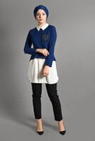 Tesettür giyim LACİVERT İKİLİ GÖRÜNÜMLÜ TUNİK 4907 