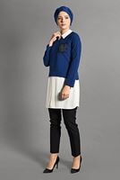 Tesettür giyim LACİVERT İKİLİ GÖRÜNÜMLÜ TUNİK 4907 