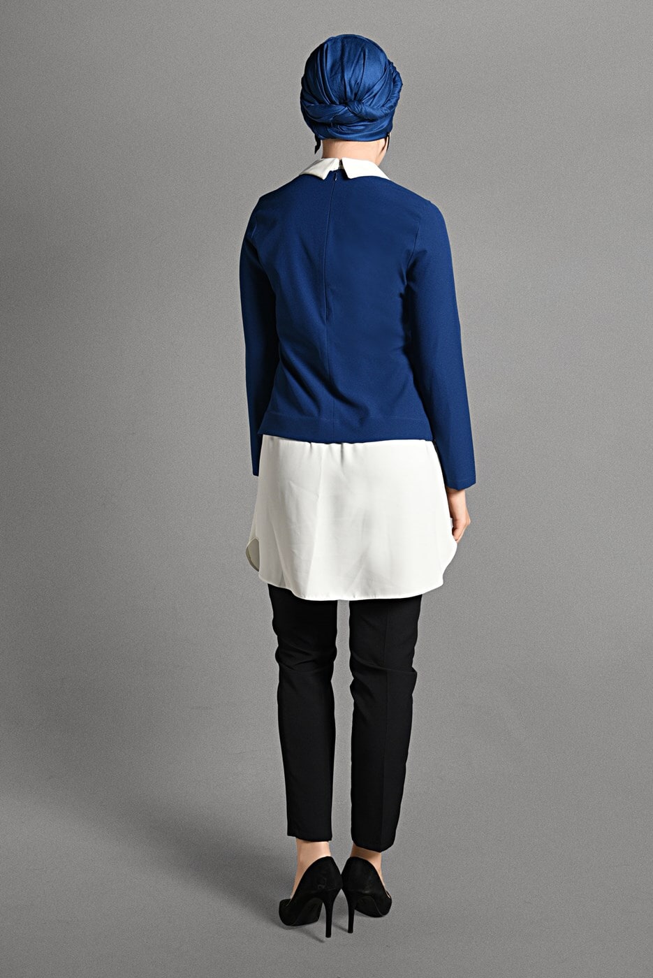 Tesettür giyim LACİVERT İKİLİ GÖRÜNÜMLÜ TUNİK 4907 