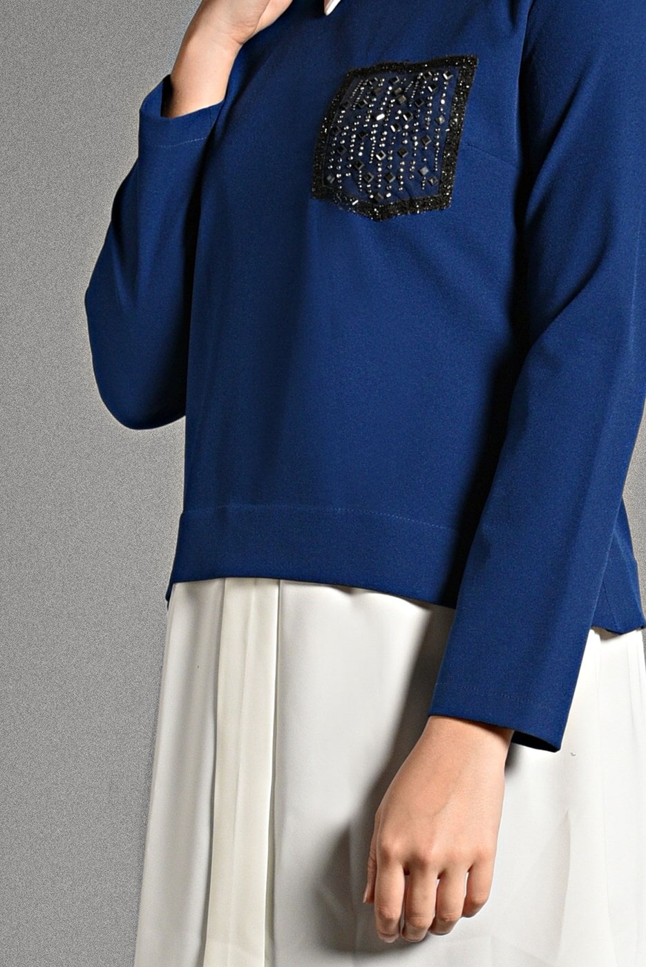 Tesettür giyim LACİVERT İKİLİ GÖRÜNÜMLÜ TUNİK 4907 