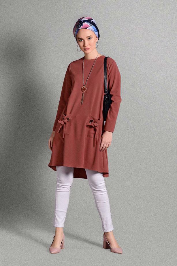 Vêtements hijab  GROMMET DETAILED TUNIC 4988  - TRENDTESETTÜR