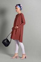 Vêtements hijab BRUN TUNIQUE À ŒILLETS 4988 