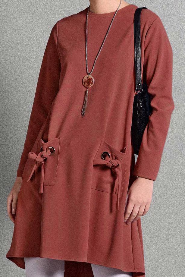 Vêtements hijab  GROMMET DETAILED TUNIC 4988  - TRENDTESETTÜR