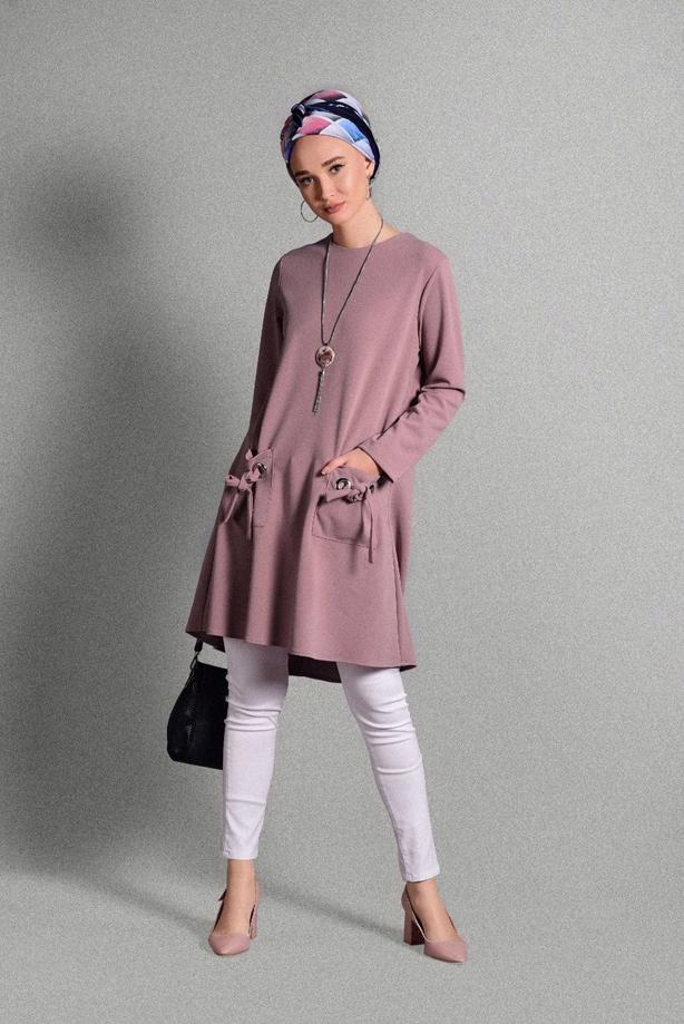Vêtements hijab  GROMMET DETAILED TUNIC 4988  - TRENDTESETTÜR