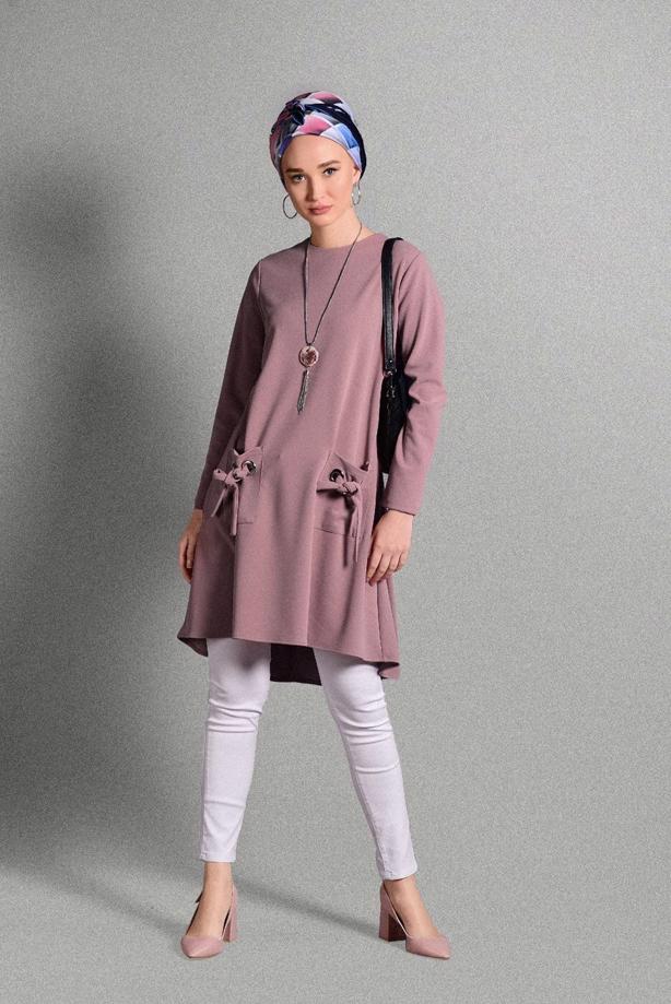 Vêtements hijab  GROMMET DETAILED TUNIC 4988  - TRENDTESETTÜR