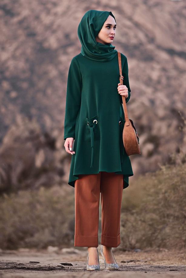 Hijab clothing  GROMMET DETAILED TUNIC 4988  - TRENDTESETTÜR