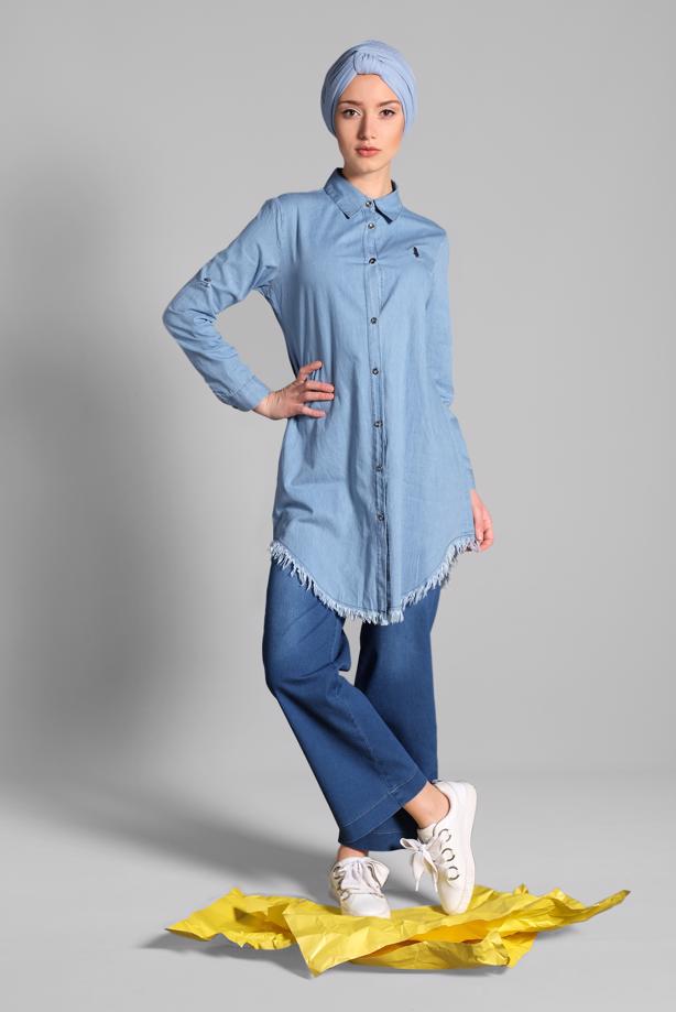 Vêtements hijab  FRINGE DETAILED TUNIC 5002  - TRENDTESETTÜR