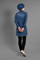 Hijab clothing NAVY BLUE FRINGE DETAILED TUNIC 5002 