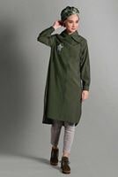 Tesettür giyim HAKİ YILDIZ ARMALI TUNİK 5012