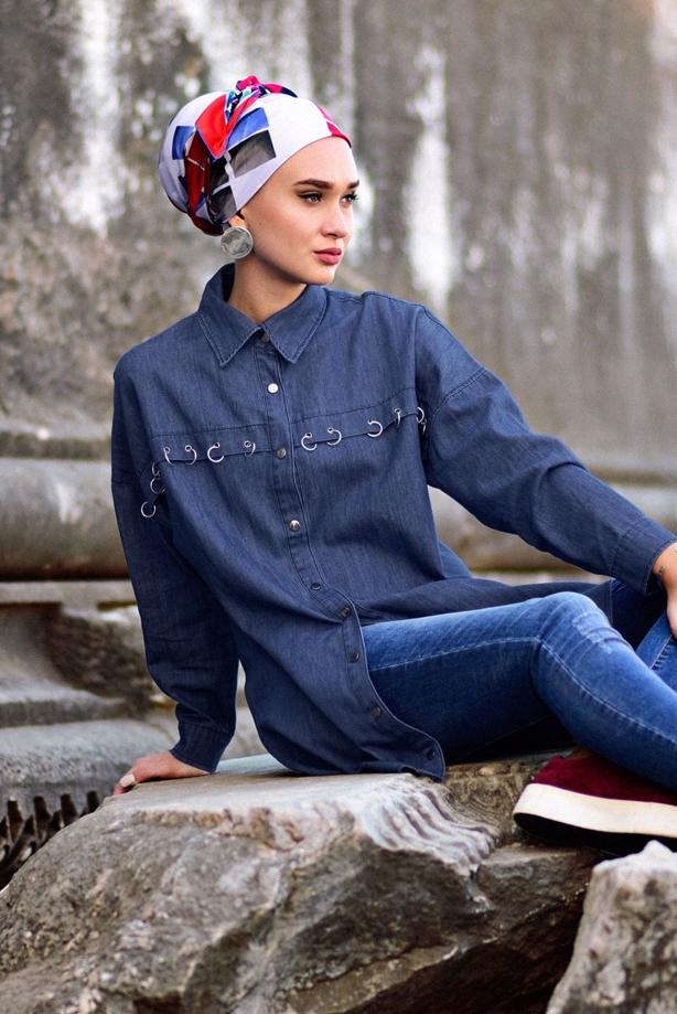 Vêtements hijab  GROMMET DETAILED TUNIC 7001 - TRENDTESETTÜR