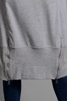 Tesettür giyim GRİ KAPÜŞONLU FERMUAR DETAYLI TUNİK 8918 