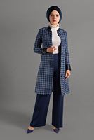 Hijab clothing GREEN MANDARIN COLLAR TRENCH-COAT 4008 