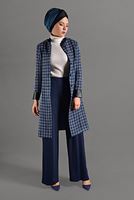 Hijab clothing GREEN MANDARIN COLLAR TRENCH-COAT 4008 