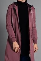 Tesettür giyim PEMBE KAPÜŞONLU PELUŞ ASTARLI TRENÇKOT  41471