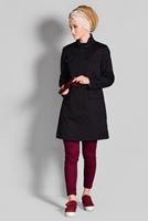 Tesettür giyim SİYAH PAMUKLU SIRTI NAKIŞ DETAYLI TRENÇKOT 1150 