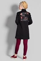 Tesettür giyim SİYAH PAMUKLU SIRTI NAKIŞ DETAYLI TRENÇKOT 1150 