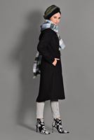 Tesettür giyim SİYAH DÜĞMELİ CEP DETAYLI TRENÇKOT 1157 