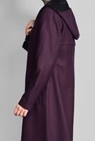 Tesettür giyim MÜRDÜM KAPÜŞONLU FERMUARLI TRENÇKOT 1158 