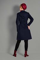 Tesettür giyim LACİVERT NAKIŞ DETAYLI BELİ KUŞAKLI TRENÇKOT 1159