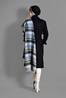 Tesettür giyim SİYAH KRUVAZE YAKA TRENÇKOT 1169 