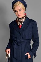 Tesettür giyim LACİVERT KRUVAZE YAKA TRENÇKOT 1169 