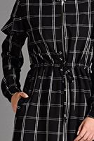 Tesettür giyim SİYAH KOLLARI VOLANLI FERMUARLI TRENÇKOT 2506 