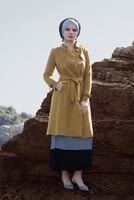 Hijab clothing ORANGE CLASSIC SUEDE TRENCH-COAT 2743