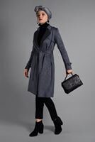 Vêtements hijab GRIS IMPERMÉABLE EN DAIM CLASSIQUE 2743