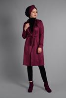 Vêtements hijab ROUGE BORDEAUX IMPERMÉABLE EN DAIM CLASSIQUE 2743