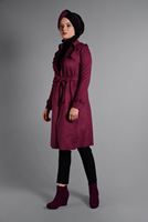 Vêtements hijab ROUGE BORDEAUX IMPERMÉABLE EN DAIM CLASSIQUE 2743