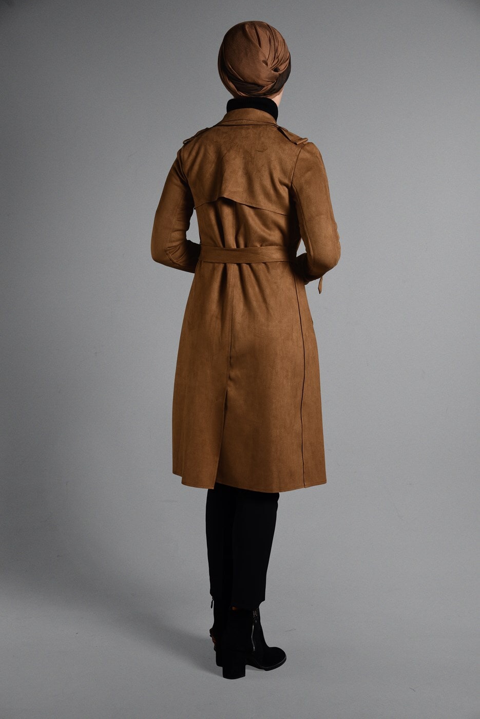 Vêtements hijab BRUN IMPERMÉABLE EN DAIM CLASSIQUE 2743