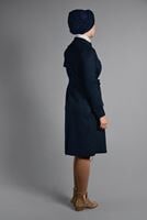 Hijab clothing NAVY BLUE CLASSIC SUEDE TRENCH-COAT 2743