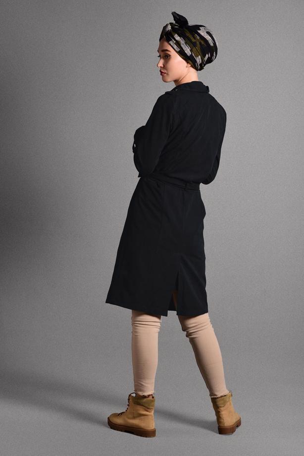 Hijab clothing  BELTED TRENCH-COAT 6308  - TRENDTESETTÜR