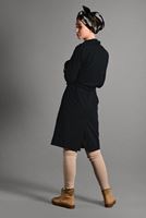 Tesettür giyim SİYAH KLASİK KESİM BELİ KUŞAKLI TRENÇKOT 6308 