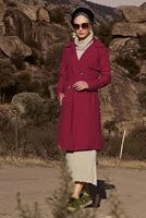 Vêtements hijab ROUGE TRENCH-COAT AVEC CEINTURE 6308
