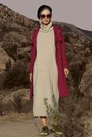 Vêtements hijab ROUGE TRENCH-COAT AVEC CEINTURE 6308